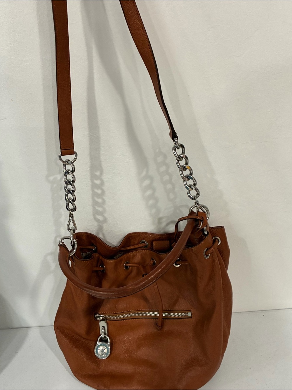Michael Kors Brown Bucket Drawstring Bag